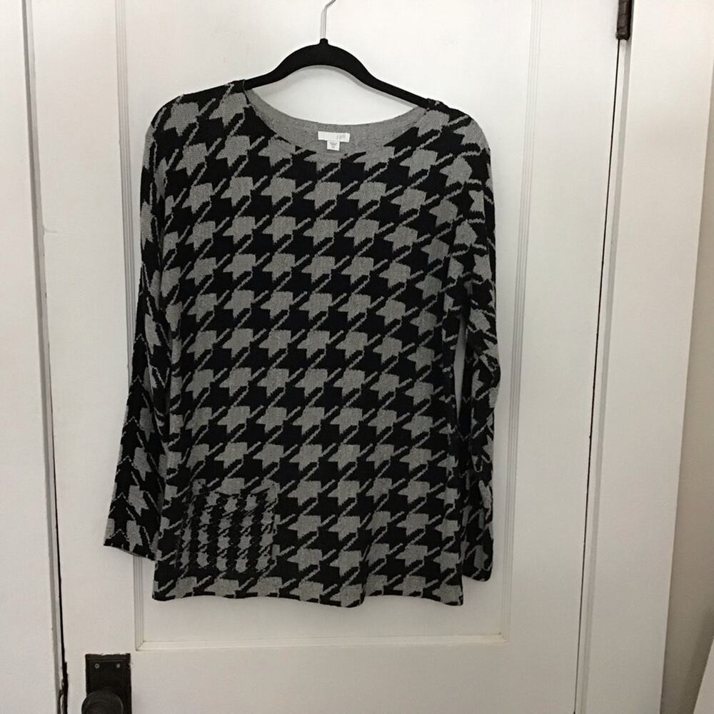 J.Jill 100% cotton houndstooth knit sweater xs